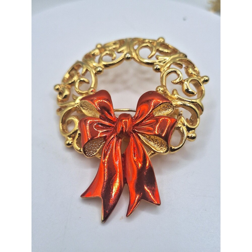 2 Christmas Wreath Brooches - Picture 7 of 12